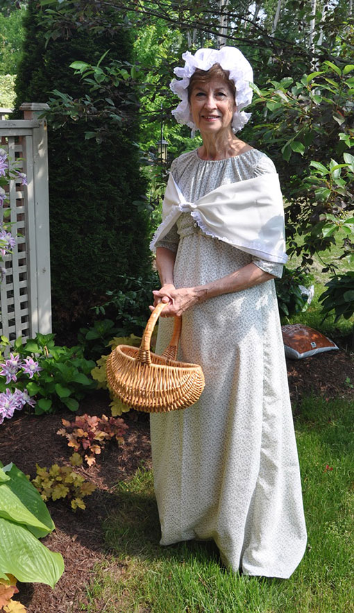 Peggy in costume as Laura Secord